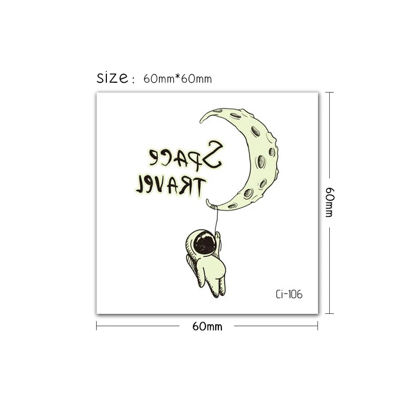 Светящиеся водостойкие Временные татуировки Explore Space маленькая девочка мальчик