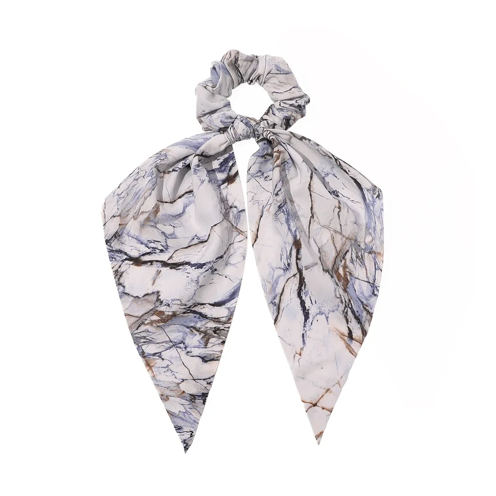 

Women Girls Fashion Print Triangle Ribbon Temperament Elastic Hair Bands Ponytail Tie Headwear Hair Accessories