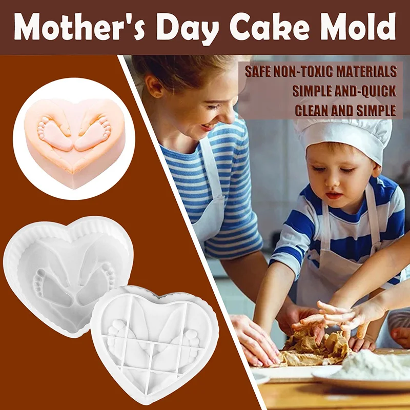 

Silicone Heart-shaped Mould Mothers Day DIY Chocolate Cupcake Cake Muffin Mold Pastry Baking DIY Kitchen Tool Dessert Maker Gift