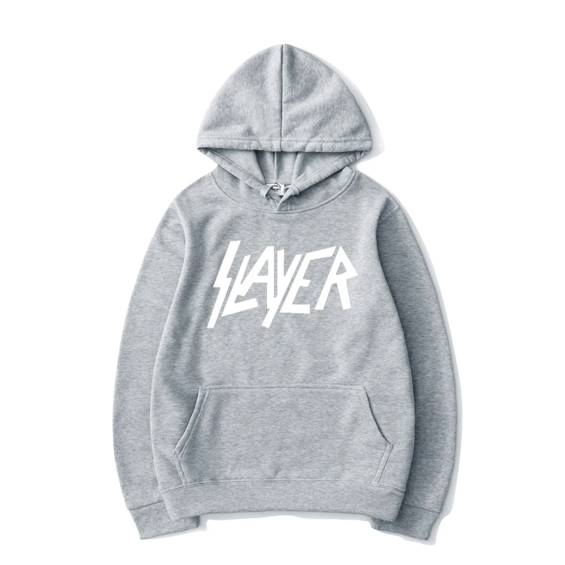 

Solid Color Printed Hoodies Slayer Metal Band Men Women Hooded Sweatshirt Rock Pullover Hip Hop Hoodie Unisex Trendy Top Clothes