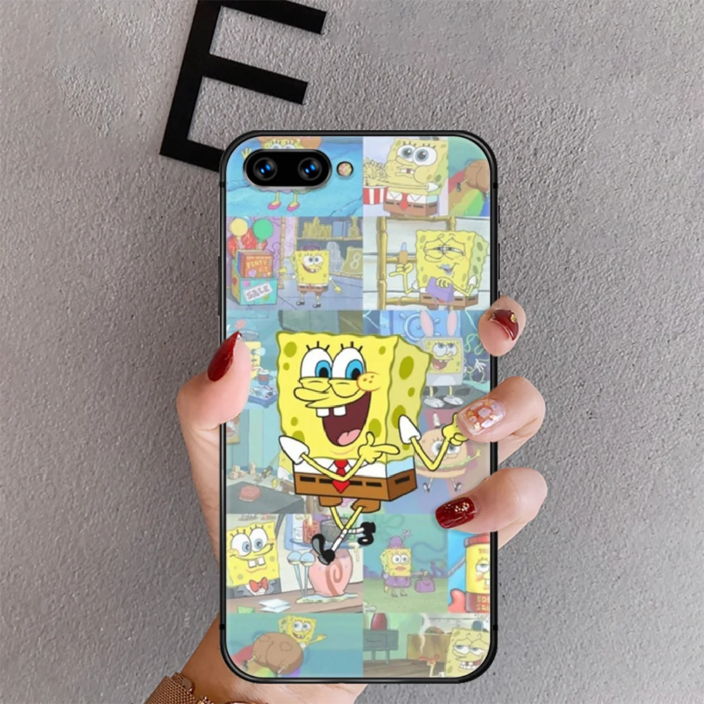 

Cute Couples SpongeBobs Phone Case Cover For Huawei Honor Nova 5T 7I 8A 8X 8 9X 9 10 10I 20 30 Pro Lite Black Luxury Waterproof