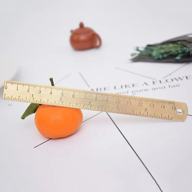 

Vintage Brass Ruler Bookmark Label Book Mark Cartography Painting Measuring Tool