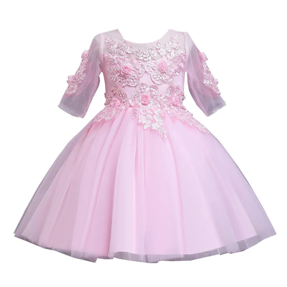 

Princess Dress middle school girls' evening show host dress Cotton wedding dress flower girl skirt
