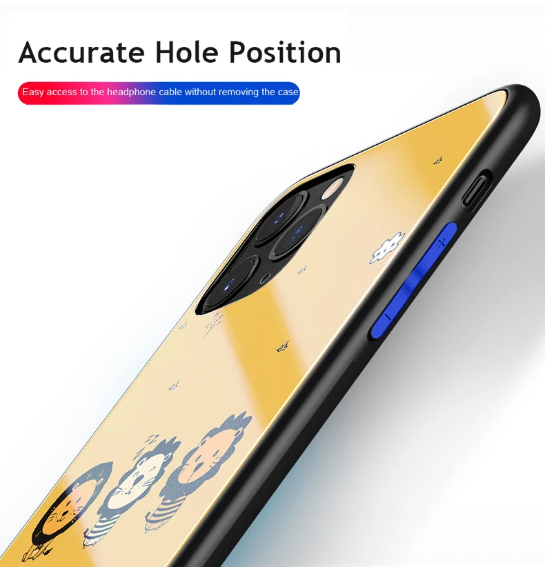 Для iphone 11 pro max 6,5 6,1 чехлы из закаленного стекла защитные чехлы для телефона с милым животным котом для iphone 11 pro стеклянная оболочка Крышка