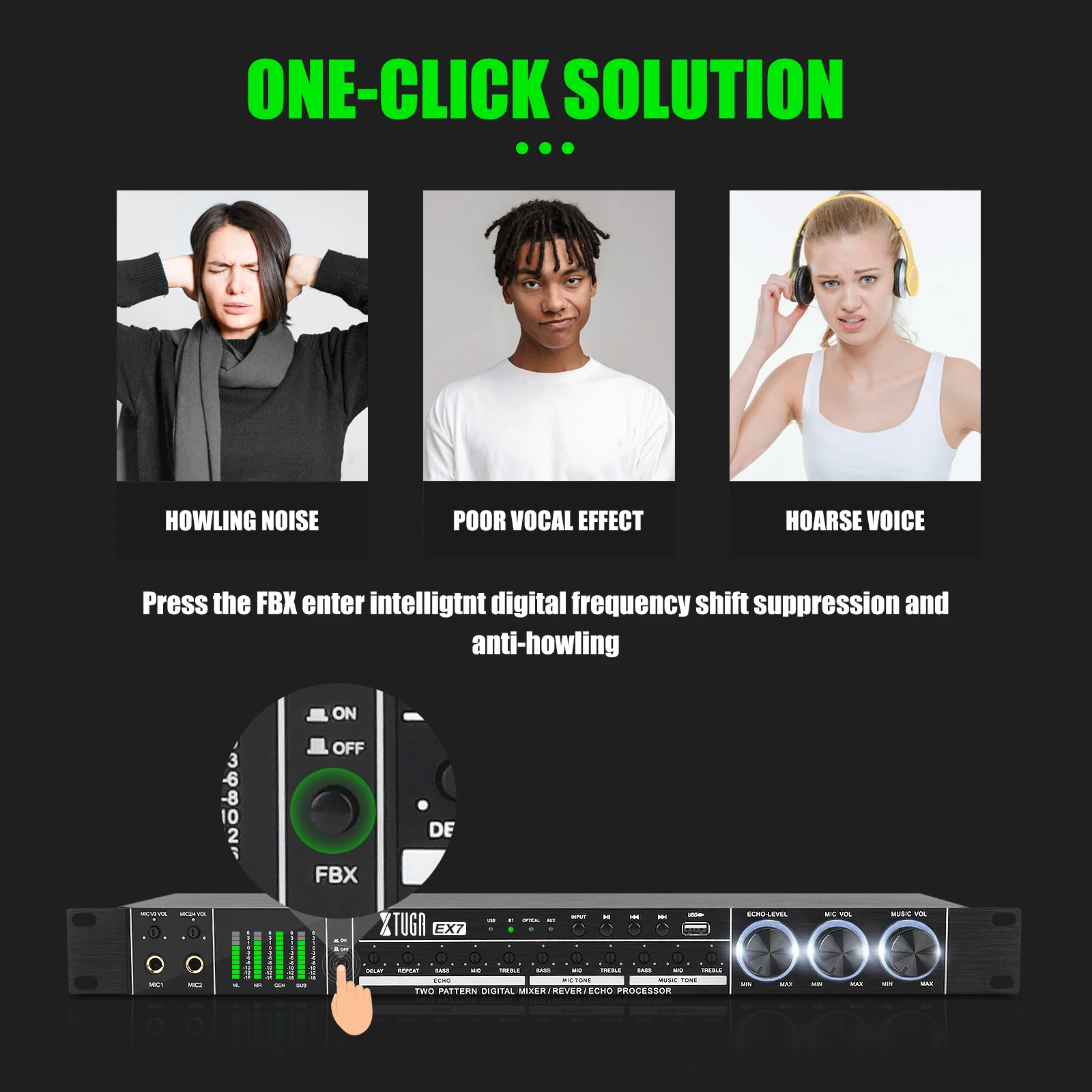 XTUGA 11 бит DSP аудио цифровой процессор с Bluetooth профессиональный эффект KTV