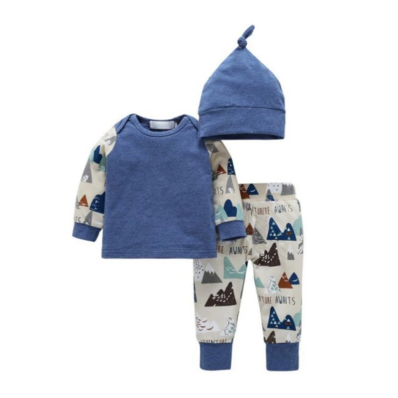 Весенняя одежда для детей Модный комплект из 3 предметов мальчиков и девочек: