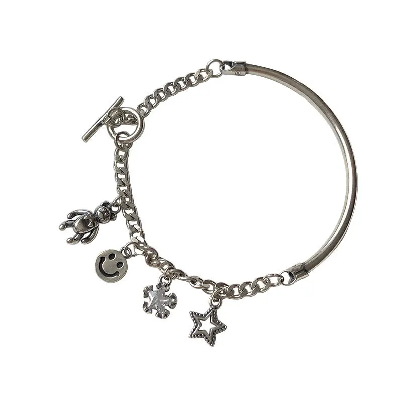 Женский браслет из серебра 925 пробы с кристаллами|Гибкие и жесткие браслеты| |