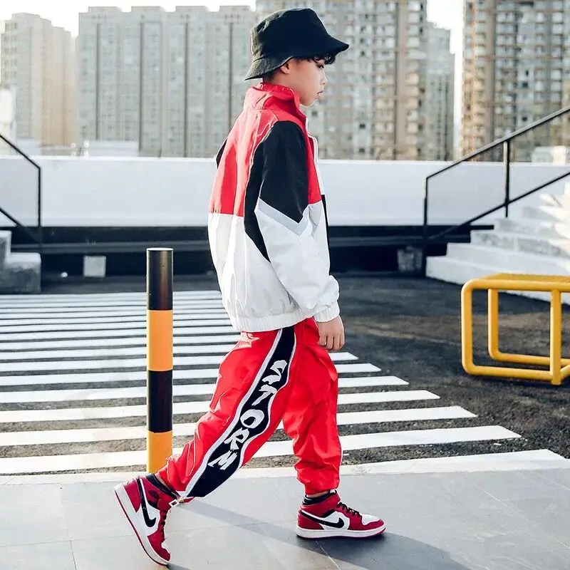 Детская модная одежда в стиле хип-хоп свободная куртка для бега верхняя