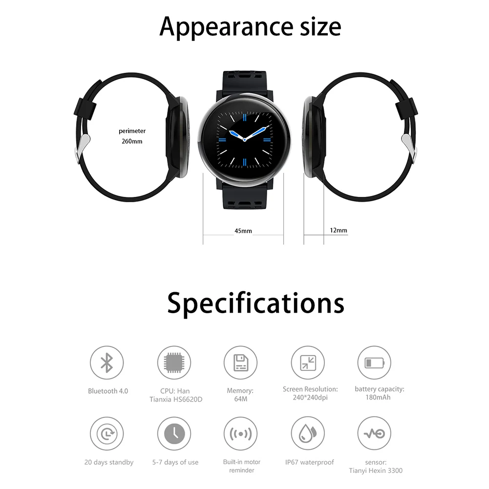 Смарт браслет er3.0 с сенсорным экраном шагомером и Пульсометром|Смарт-браслеты| |