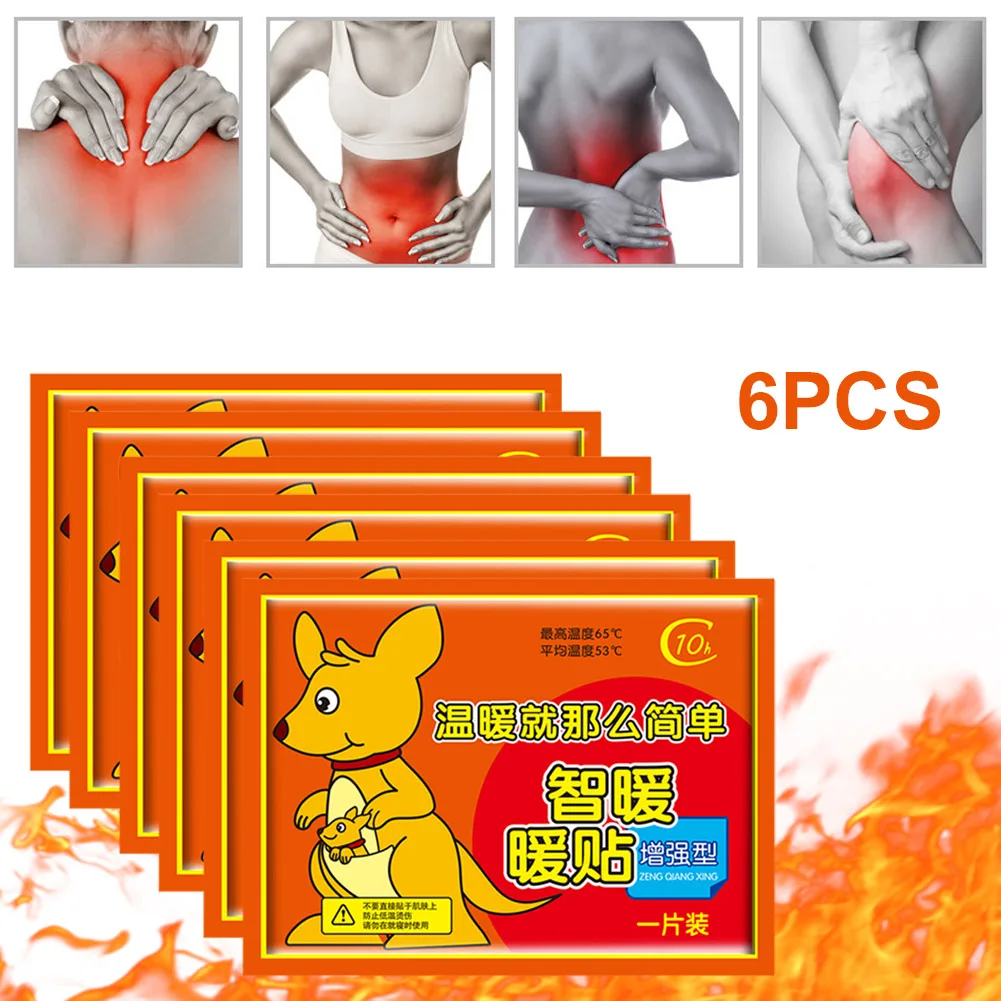 

6 Pcs Body Warmer Stick Lasting Heat Patch Keep Hand Leg Foot Warm Paste Pads Hand Warmers Stickers heated Pad Warmer Heat Pad