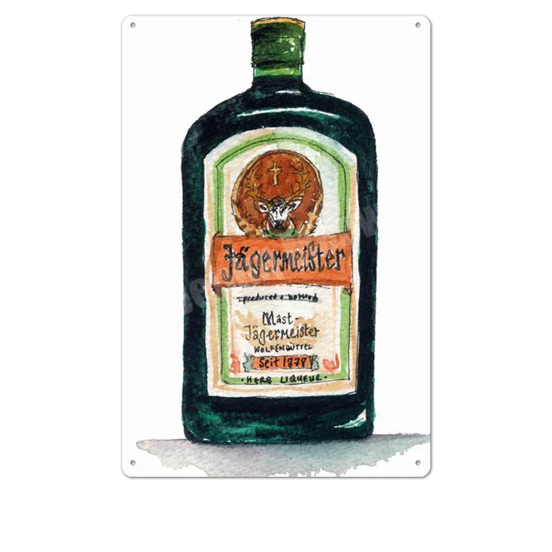 Jagermeister винтажная металлическая жестяная вывеска, украшение для паба, бара, олень, пивная рекламная тарелка, ликер, пивная настенная наклейка, домашний декор, N276 - Цвет: N