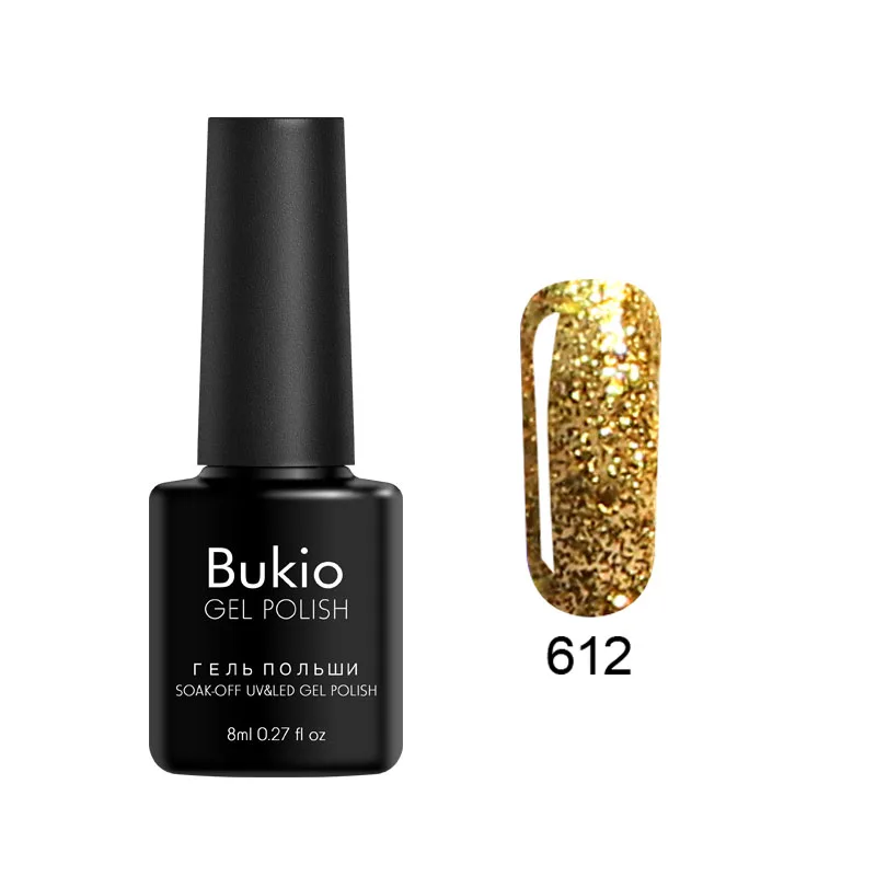 612 Bukio великолепный блестящий гель УФ-лак для ногтей синий ослепительный Алмазный Фиолетовый лак Полупостоянный Блестящий Гибридный лак из розового золота - Цвет: 612