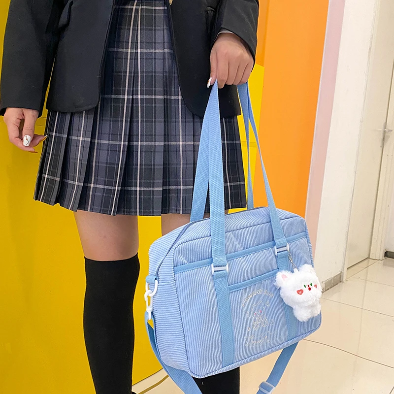 

Japanese Ins Retro Cute Girl Messenger Bag Girl Wild JK Messenger Bag Cute Corduroy Student Shoulder Bag Handbag