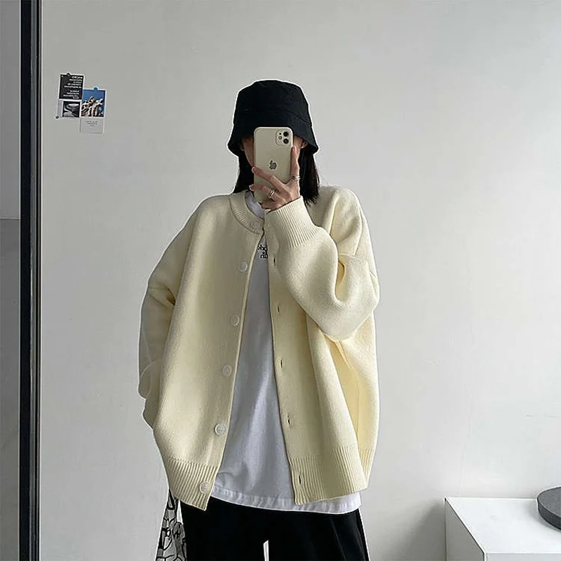 Women's Cardigan Sweater 2021 Autumn Loose Knit Women Sweaters Oversized Cardigan Sweater Coats