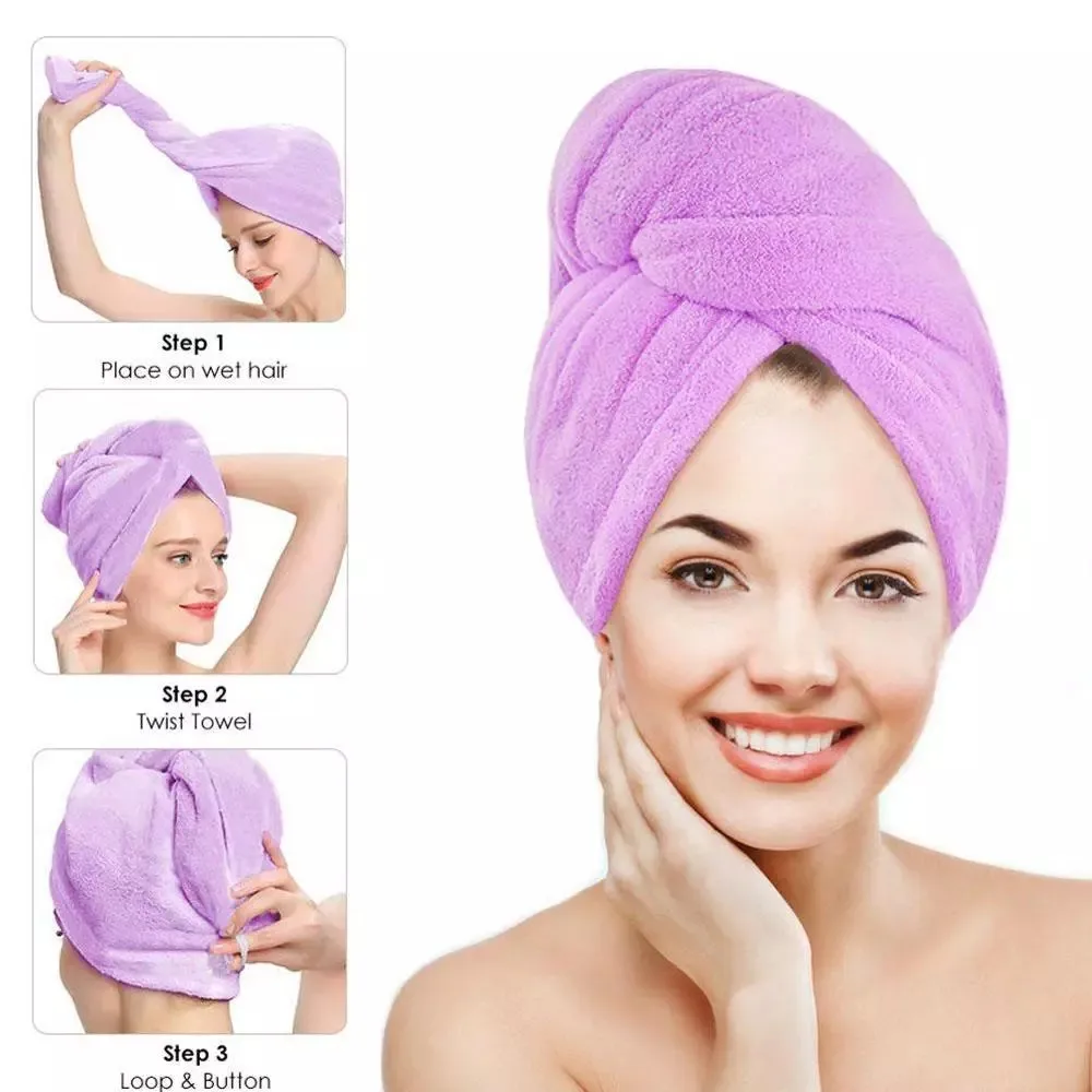 

Microfiber Hair Towel for Women Lady Bathroom Rapid Drying Hair Towel Bath Cap Wrap Quick Drying Hat Cap Turban Household Tools