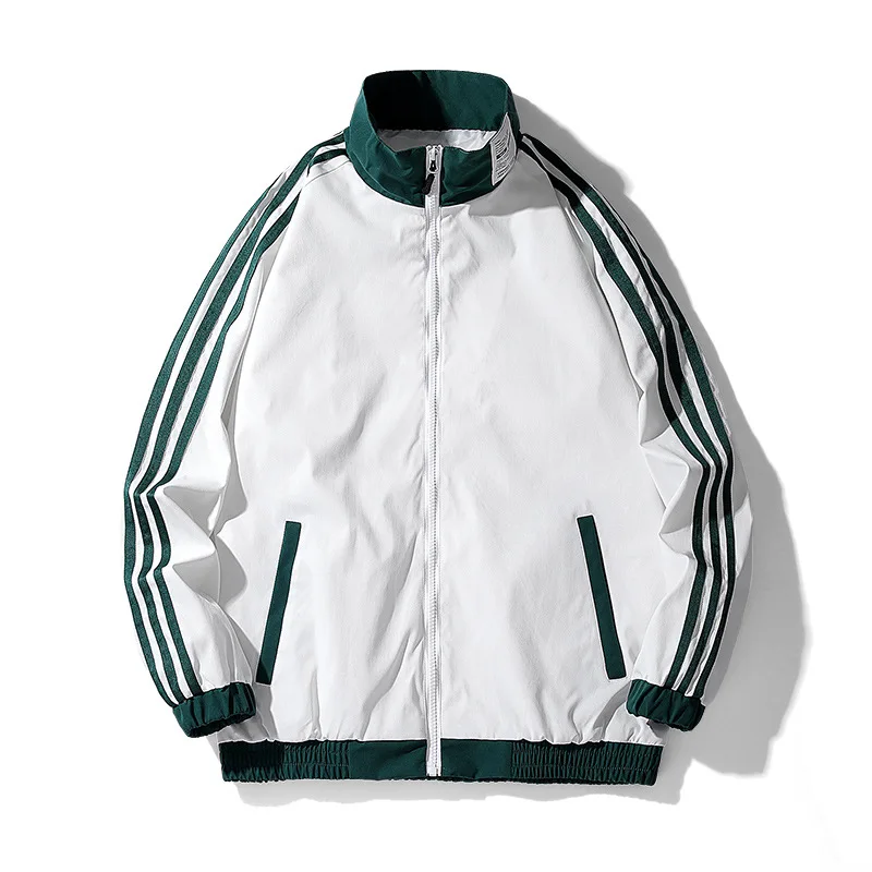 Куртка мужская в полоску с воротником-стойкой на молнии | Спорт и развлечения