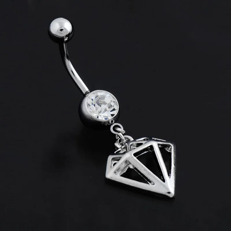 Противоаллергенное кольцо из сплава пупка коническая пустотелая Пряжка для