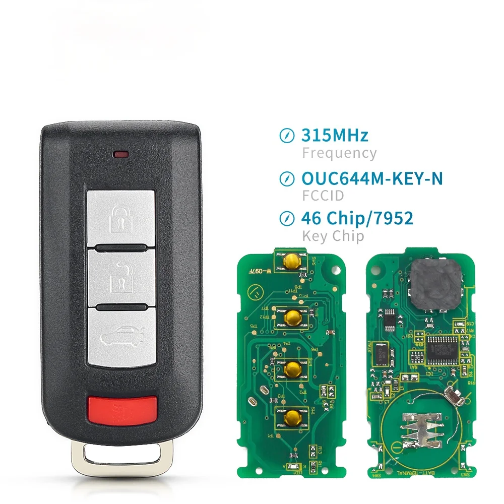 

Умный дистанционный брелок KEYYOU для Mitsubishi LANCER Outlander Mirage 2 + 1 3 + 1 3, 4 кнопки OUC644M-KEY-N 315 МГц 2008-2016