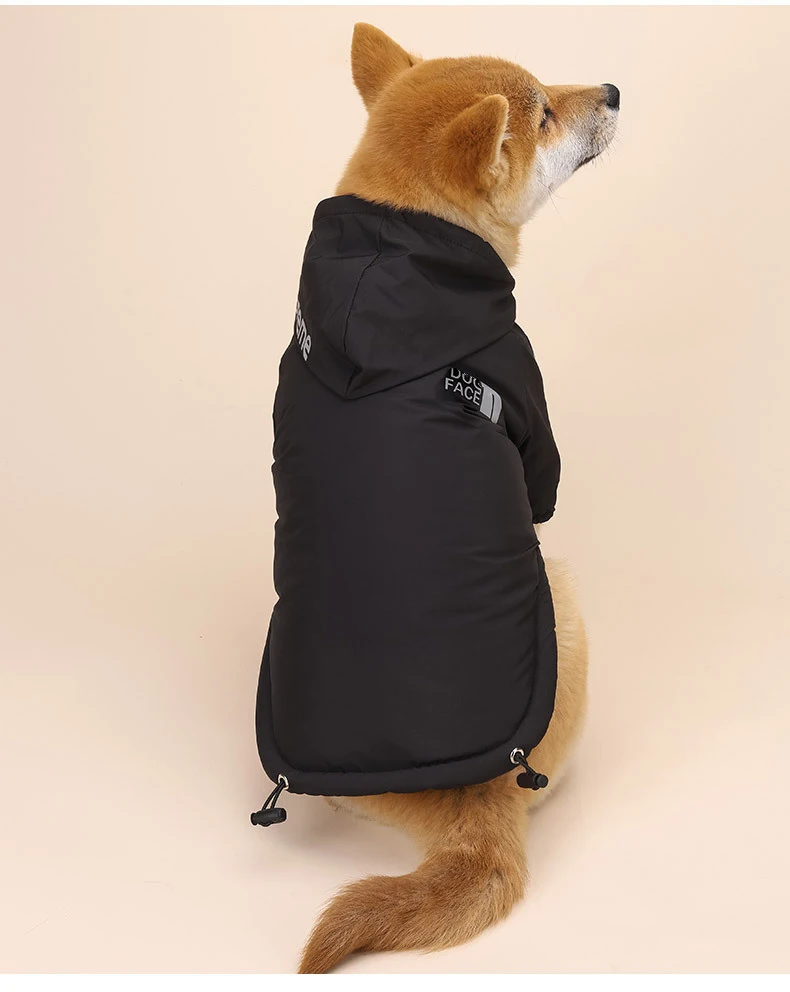 Pet Dog Winter Waterproof Coat Puppy Warm Jacket The Face Hoodie Reflective Clothing For Small Medium Dogs Cat Clothes | Дом и сад