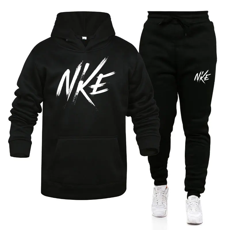 

2020 New Autumn/Winter Men's Casual Sports Hoodie Men's Plain Color Printed Hoodie Fashion Fashion Running Suit