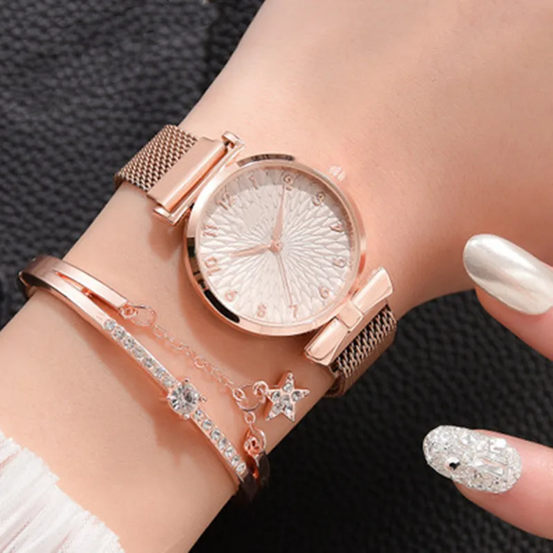 

Luxury Women Bracelet Quartz Watches For Women Magnetic Watch Ladies Sports Dress Pink Dial Wrist Watch Clock Relogio Feminino