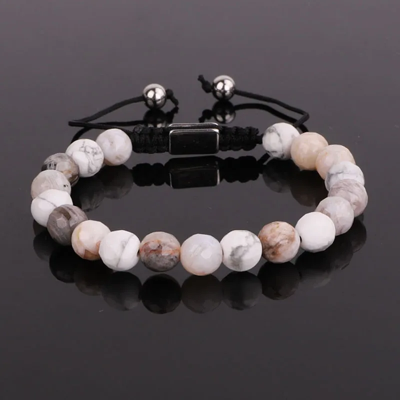 

New Fashion Natural Stone Beads Macrame Bracelet For Women Gift Jewelry