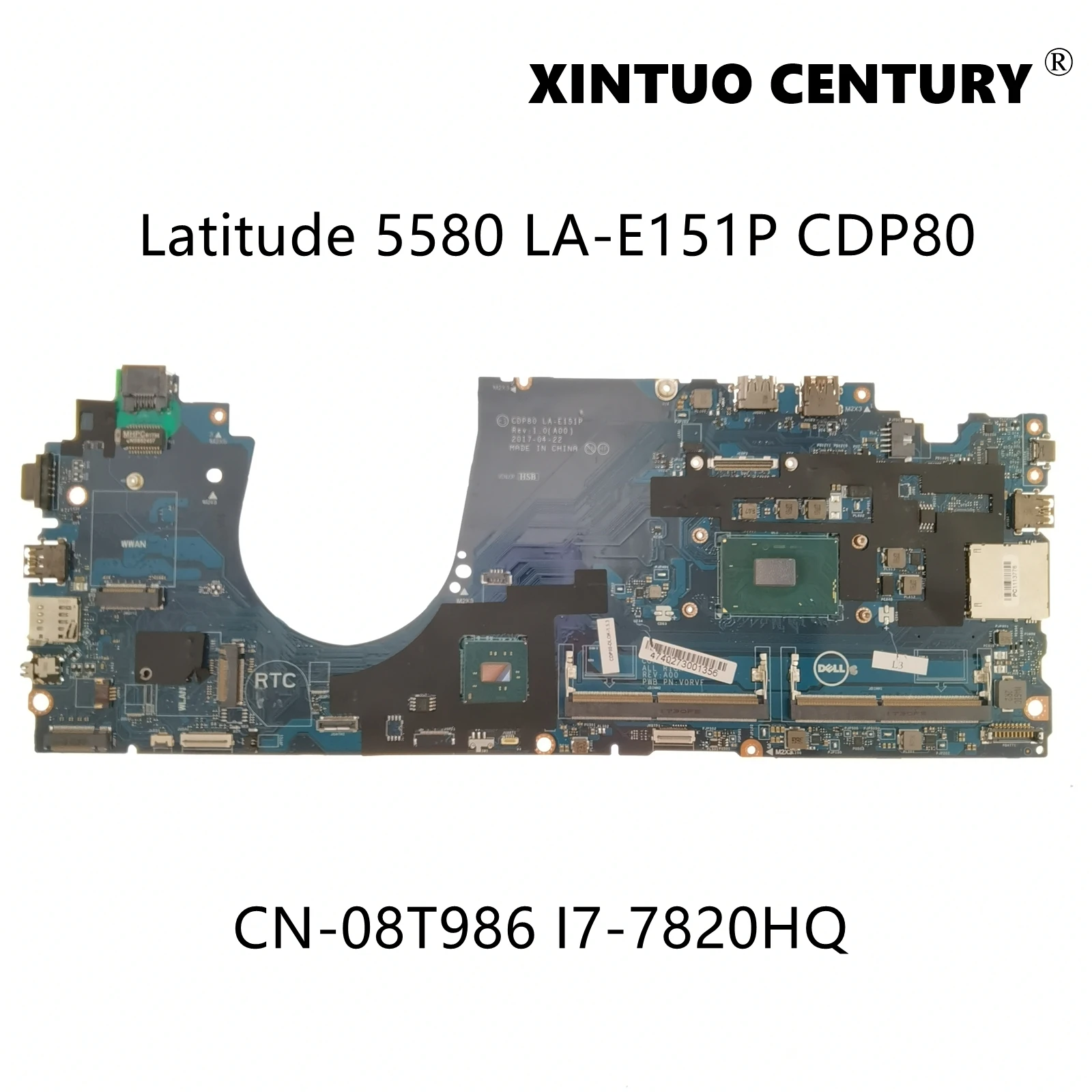 

CN-08T986 08T986 8T986 для Dell Latitude 5580 Материнская плата ноутбука LA-E151P CDP80 материнская плата с процессором I7-7820HQ 100% протестированная работа