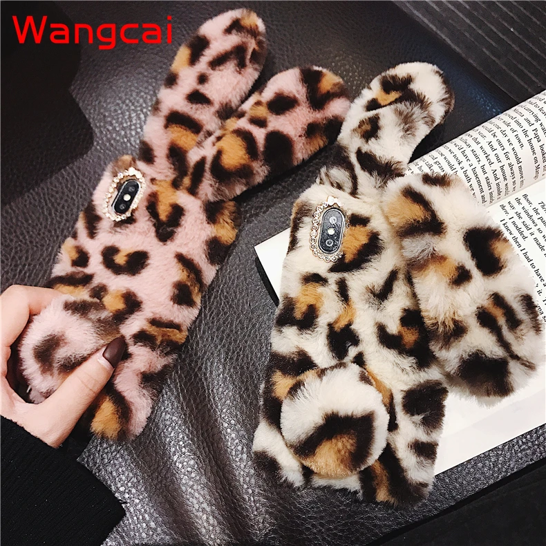cute 3d rabbit ears fur plush case for oneplus one plus 9 8 8t nord 7t pro 7t 7 pro 6 6t 5 5t 3 cover diamond warm phone case free global shipping