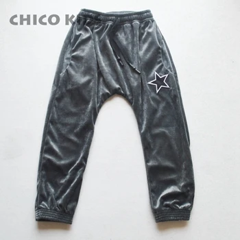 gray em pant Детская осенне-Весенняя махровая хлопковая рабочая одежда с большим карманом для мальчиков и девочек хлопковые поддельные штаны из двух предметов детские узкие джинсовые штаны - Цвет: gray em pant