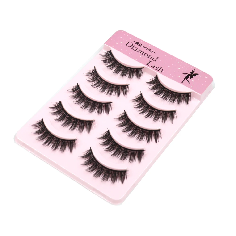 

5 pairs pack diamond eyelashes fake lashes false eyelashes strip eyelashes