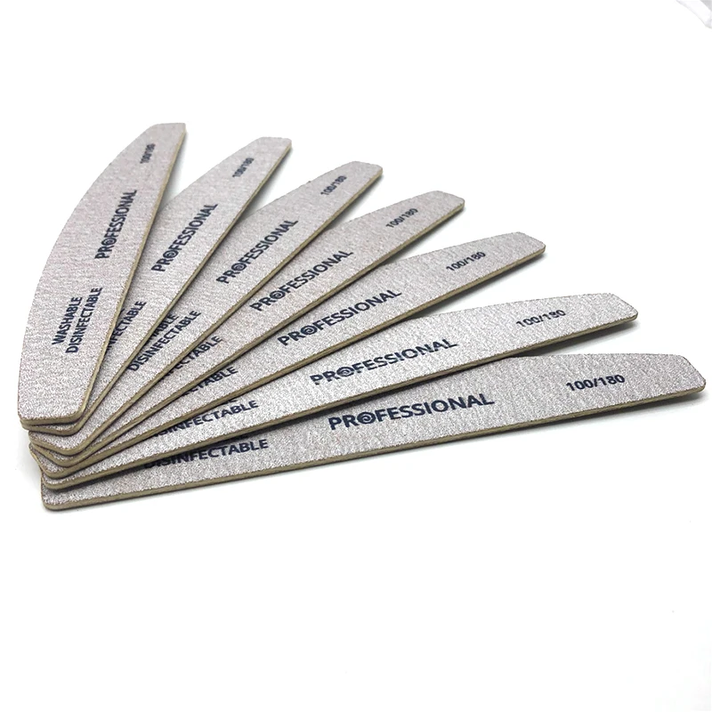 

50pcs/lot Wooden Nail Files Professional Nail Buffer 100/180 Limas Manicura Block Grey Boat Gel Polishing Wood Sanding Nail File