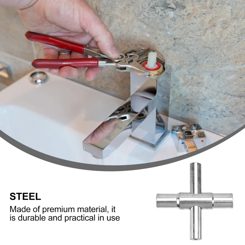 

1pc Professional Wrench Bathroom Wrench Cross Wrench (Silver)