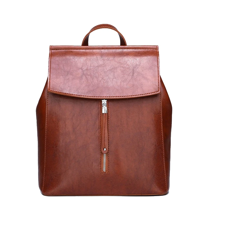 

Hot Selling Women Vintages Casual Pu Leather Travel Backpack JT250002