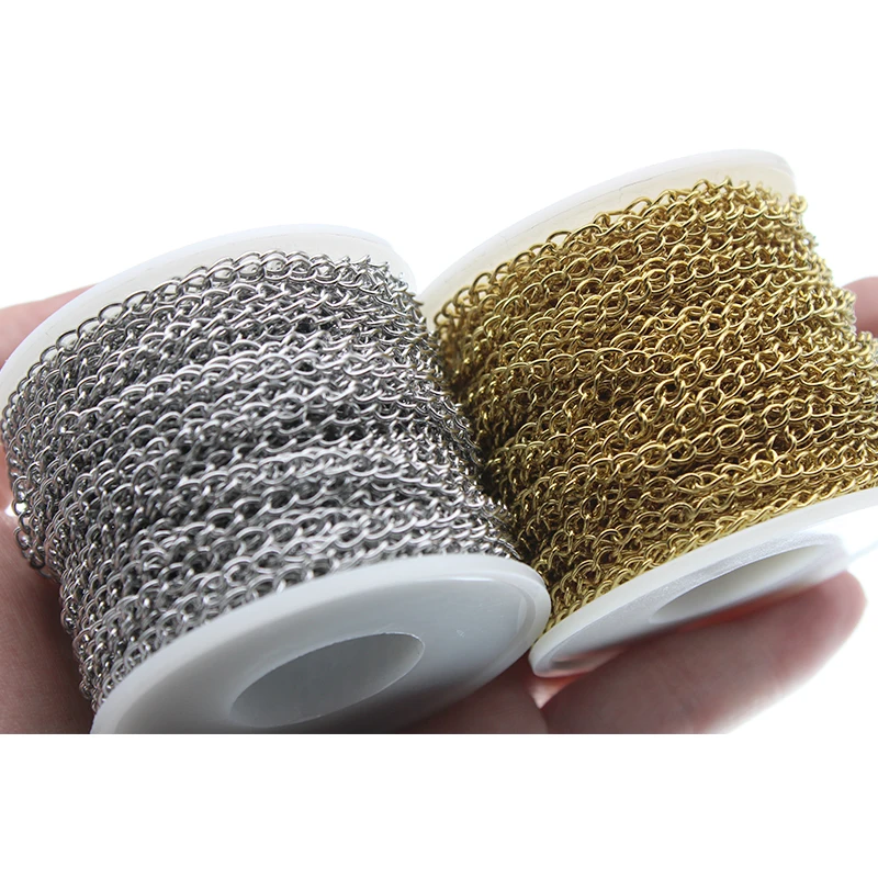 Цепочка удлинитель из нержавеющей стали 5 м/лот ширина 3 мм|Ювелирная фурнитура и