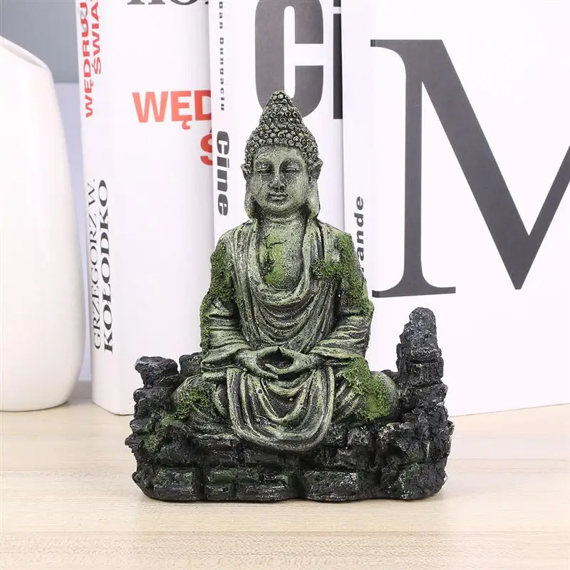 Смола декоративные камни для сада камней статуя аквариума сидящий Будда