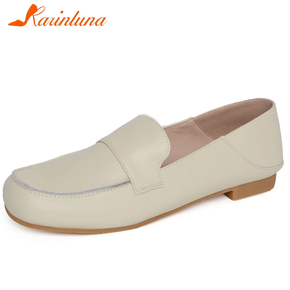 Женские туфли на низком каблуке KARINLUNA повседневные из натуральной кожи без