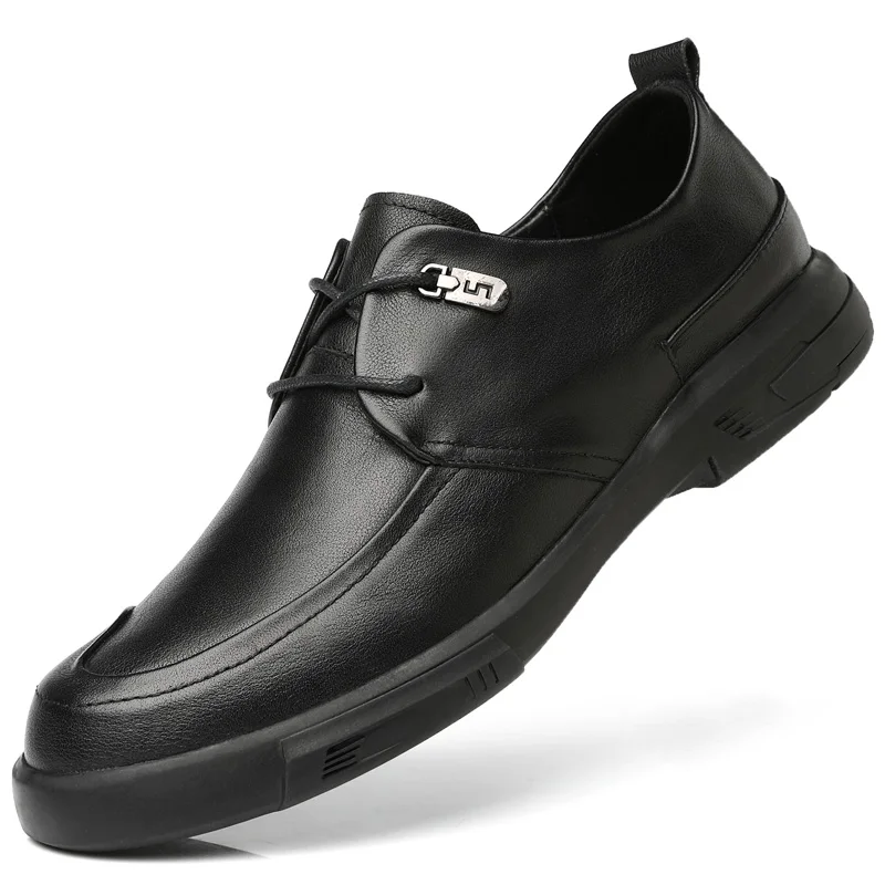 

First layer cowhide leather casual shoes spring and autumn outdoor anti-skid flat bottomed driving shoes zapatillas hombre 38-44
