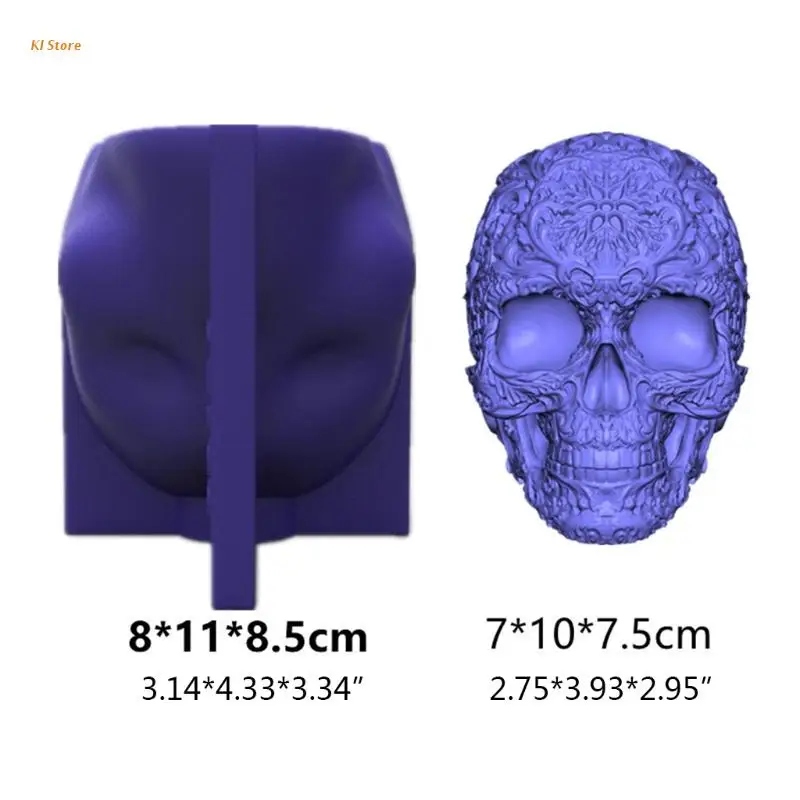 

DIY Craft 3D Skull Decorations Epoxy Resin Mold Ornaments Casting Silicone Mould