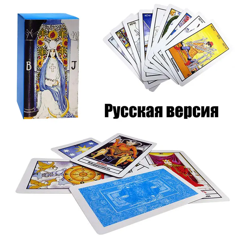 2021 New Arrival Full Russian Radiant Rider Wait Tarot Cards Board Game Divination Fate Tapo Cards Game 5 options rider wait tarot cards game centenary edition animal shadowscapes radiant classic tarot board game 78 pcs set