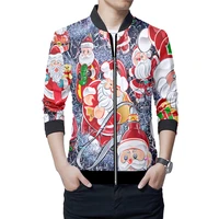 ogkb santa claus 3d printed jacket men casual long sleeve coat streetwear unisex christmas oversize women xmas jacket wholesale