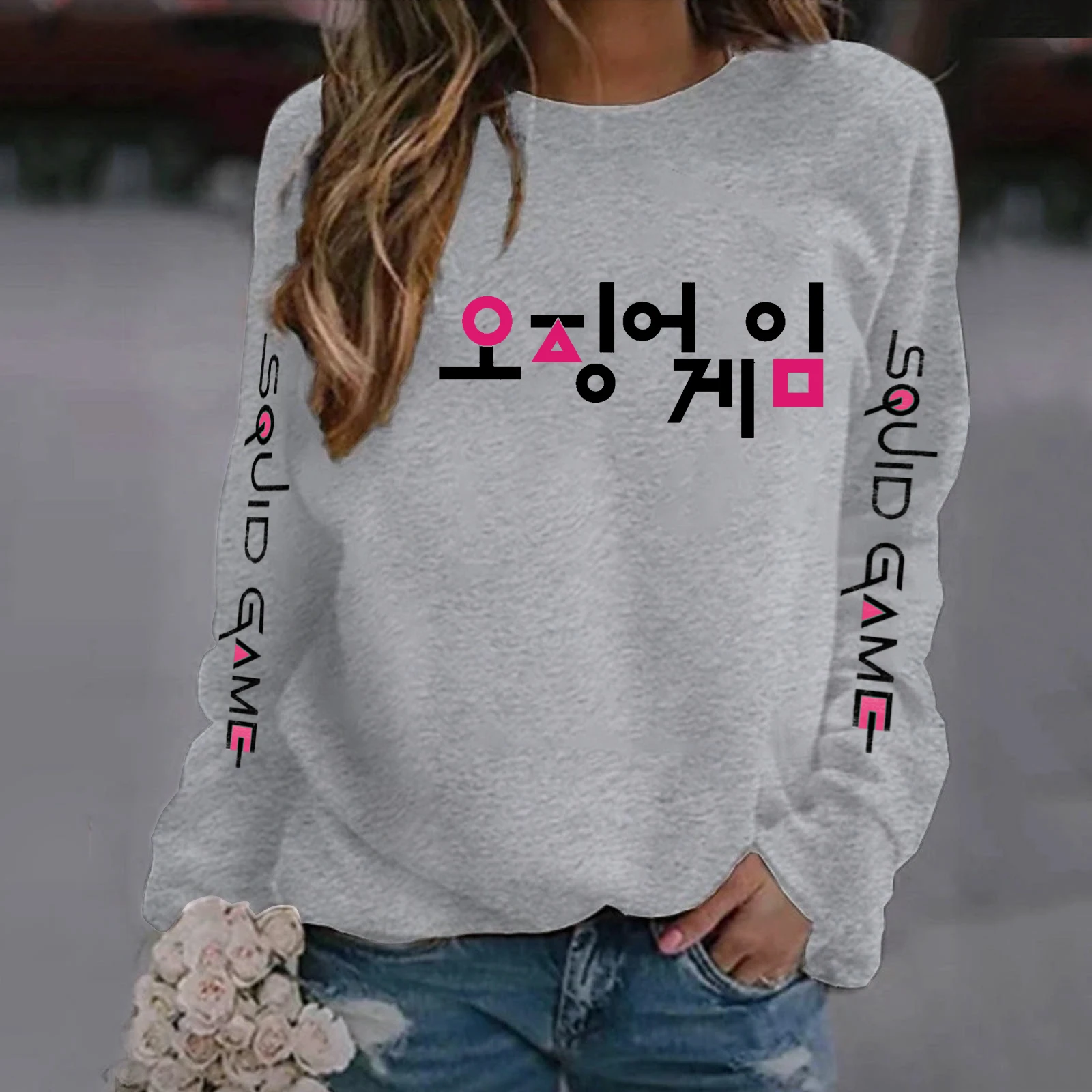 

Hot Korean Fashion Letter Printing Hoodies Fashion Streetwear Sweatshirts Casual Harajuku Pullovers Long Sleeve Crewneck Clothes