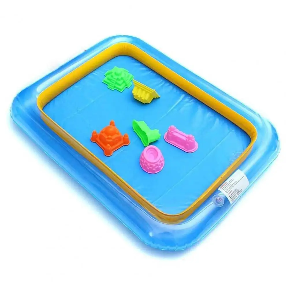 

Funny Kid Square Inflatable Elevated Large Sandbox Tray Castle Stacking Play Toy