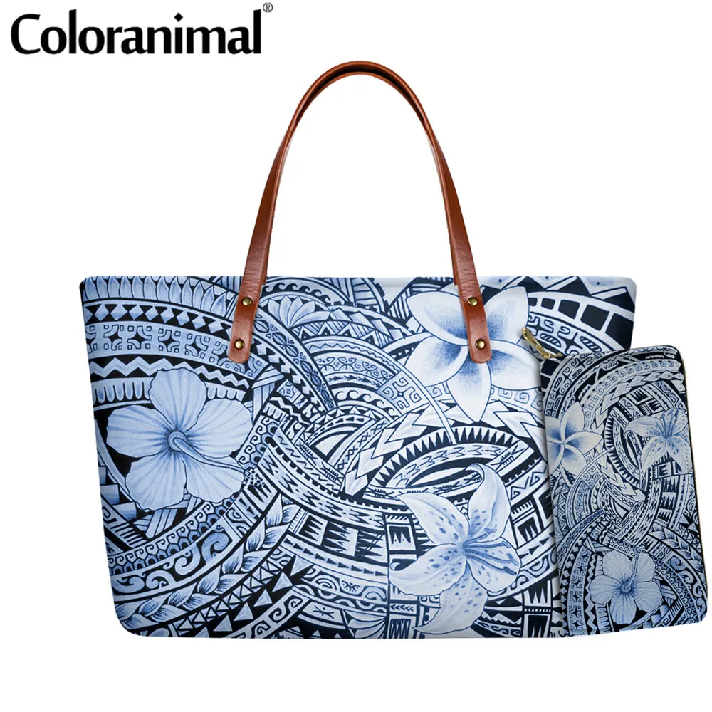 Coloranimal модные полинезийская с китайская роза цветочным принтом Женская сумочка