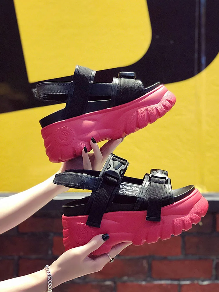 2019 г. Летние модные Водонепроницаемые босоножки на высоком каблуке и платформе с