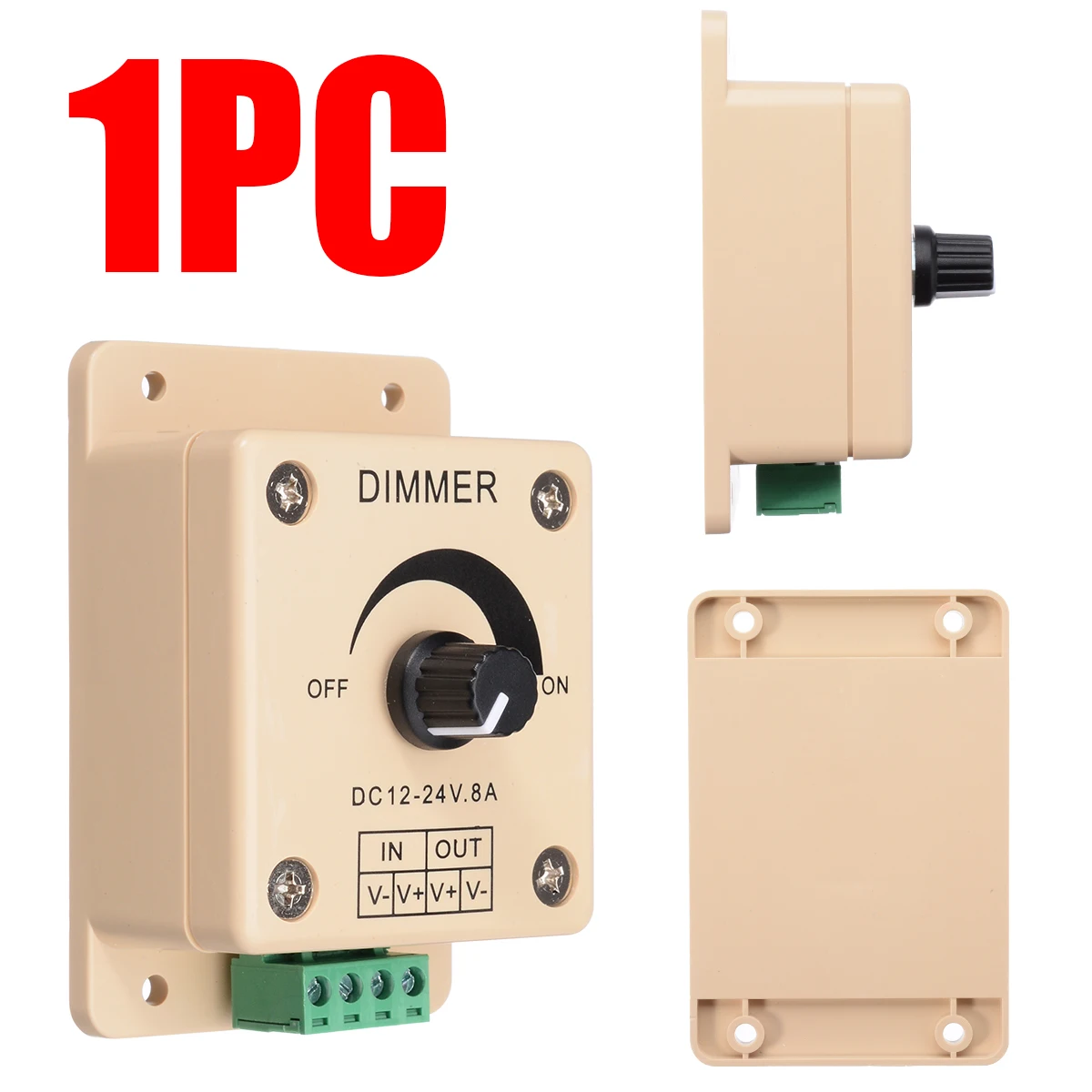 

Adjustable LED Strip Light Switch Dimmer Brightness Controller DIY Lighting Controller Tools 12V 8A