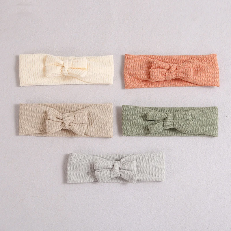 

Cartoon Bowknot Baby Girl Headband Solid Color Soft Cotton Kids Hair Band Turban Sweet princess Children Baby Girl Headwear