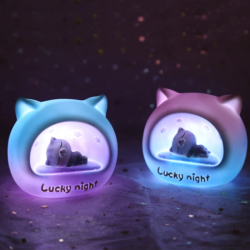 

Creative Cat Cute Playful Nightlight Decoration Desktop Fun Decorations Cartoon Cat Decoration Children's Gift