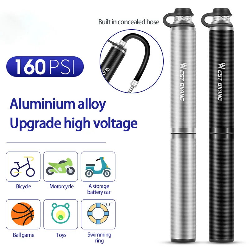 

Bicycle Pump Portable High Ball Pressure Inflator Aluminum Alloy Bike Air Shock Pump Tire Inflator Cycling Bicycle Accessories
