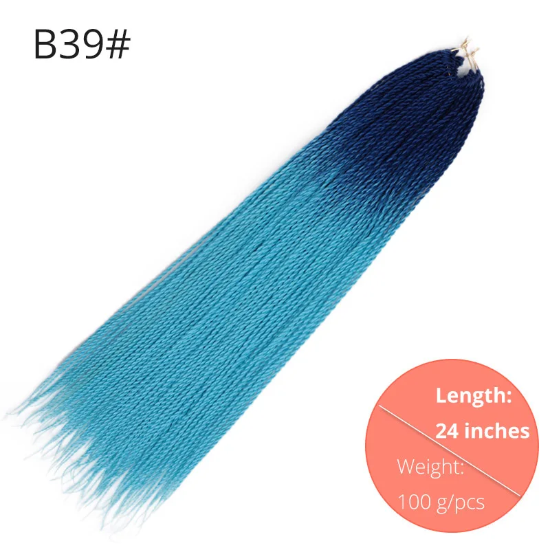 B39 AISI BEAUTY Ombre Senegalese завивка, плетение волос 14 18 24 дюймов Синтетические косички для наращивания крючком наращивание волос Черный Коричневый Женский - Цвет: B39
