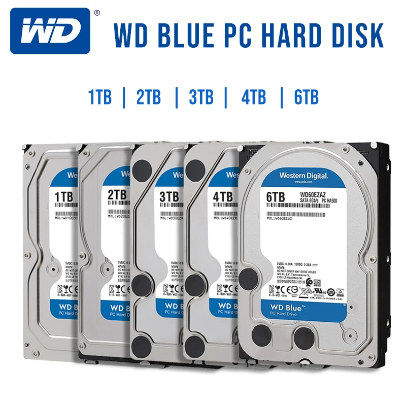 

WD Western Digital Blue 1 ТБ 2 ТБ 3 ТБ 4 ТБ Hdd Sata 3,5 ''внутренний жесткий диск, жесткий диск для ПК